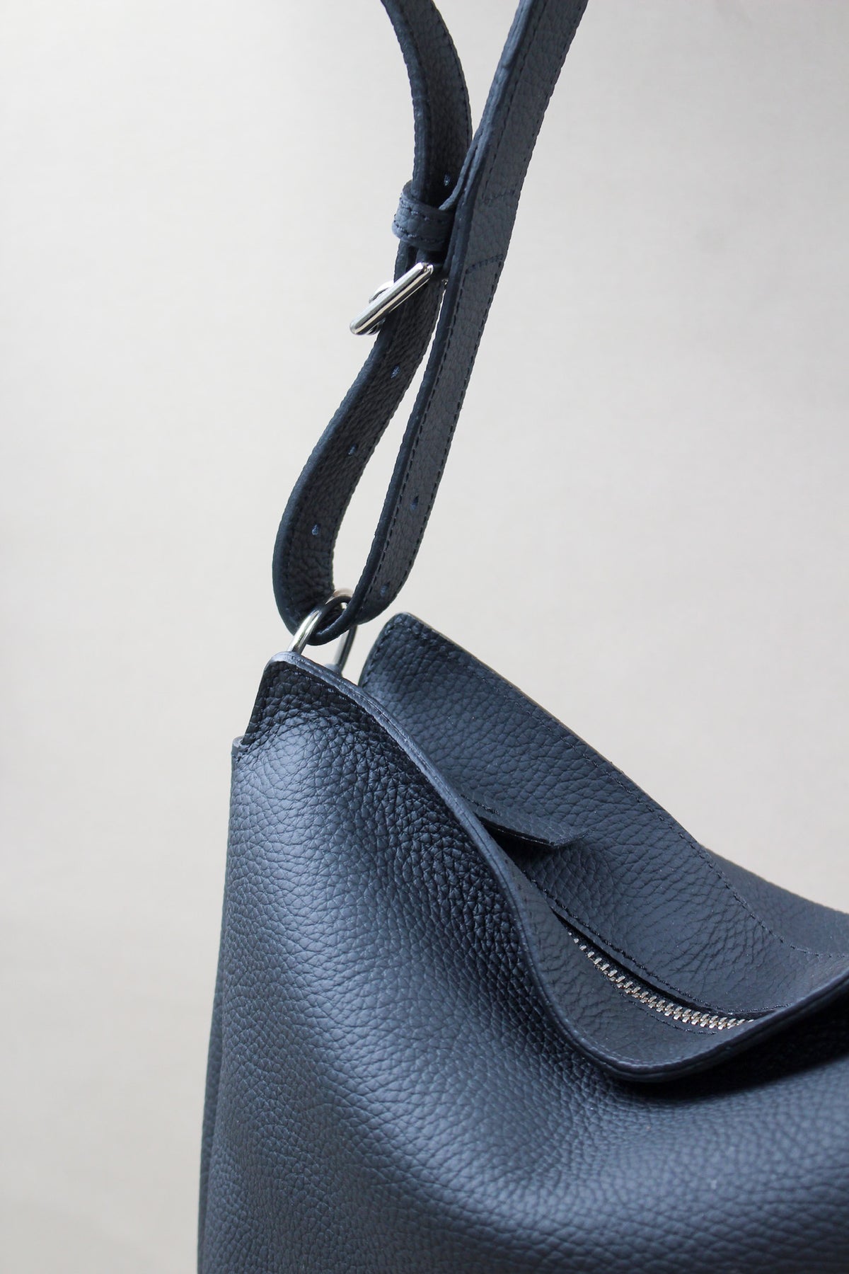 sac cuir grainé, grande poche centrale
