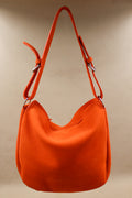 sac élégant cuir nubuck qualité orange