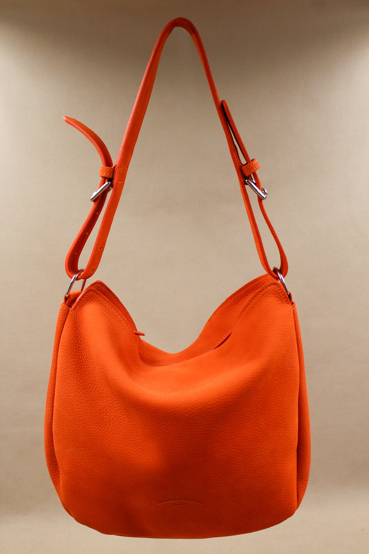 sac élégant cuir nubuck qualité orange