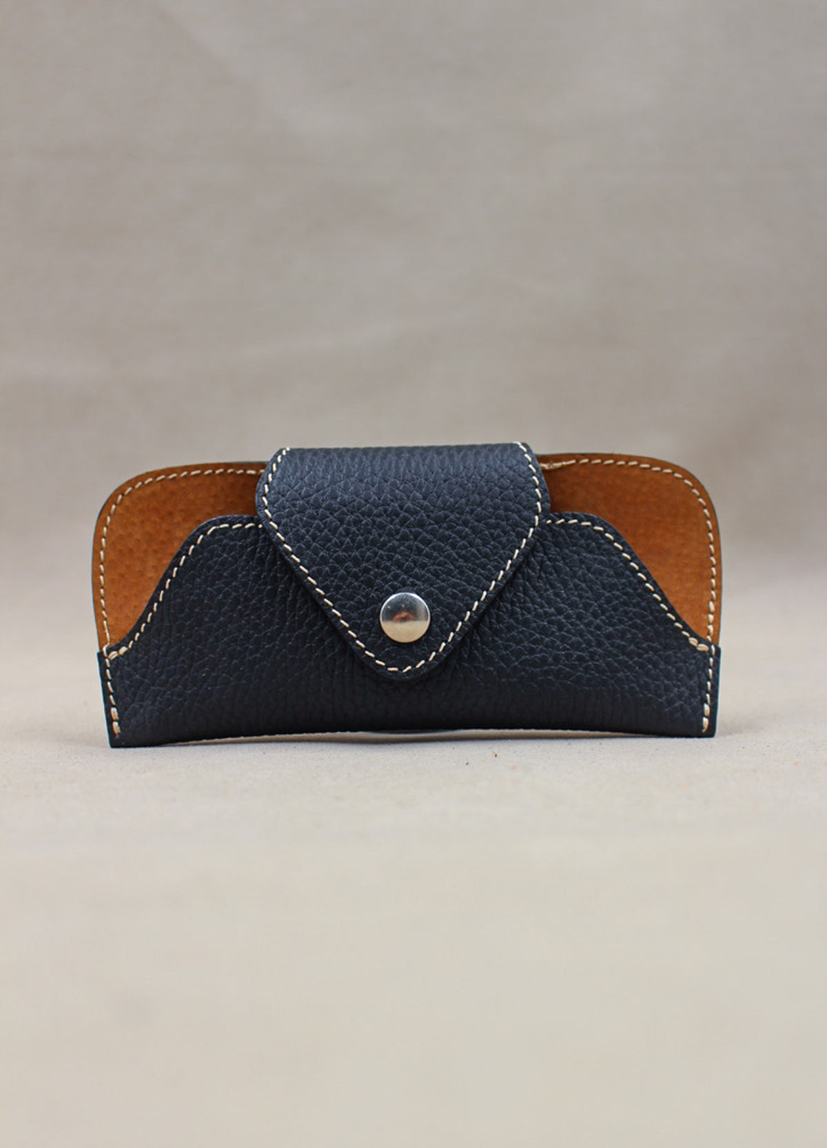 Étui lunettes en cuir grainé