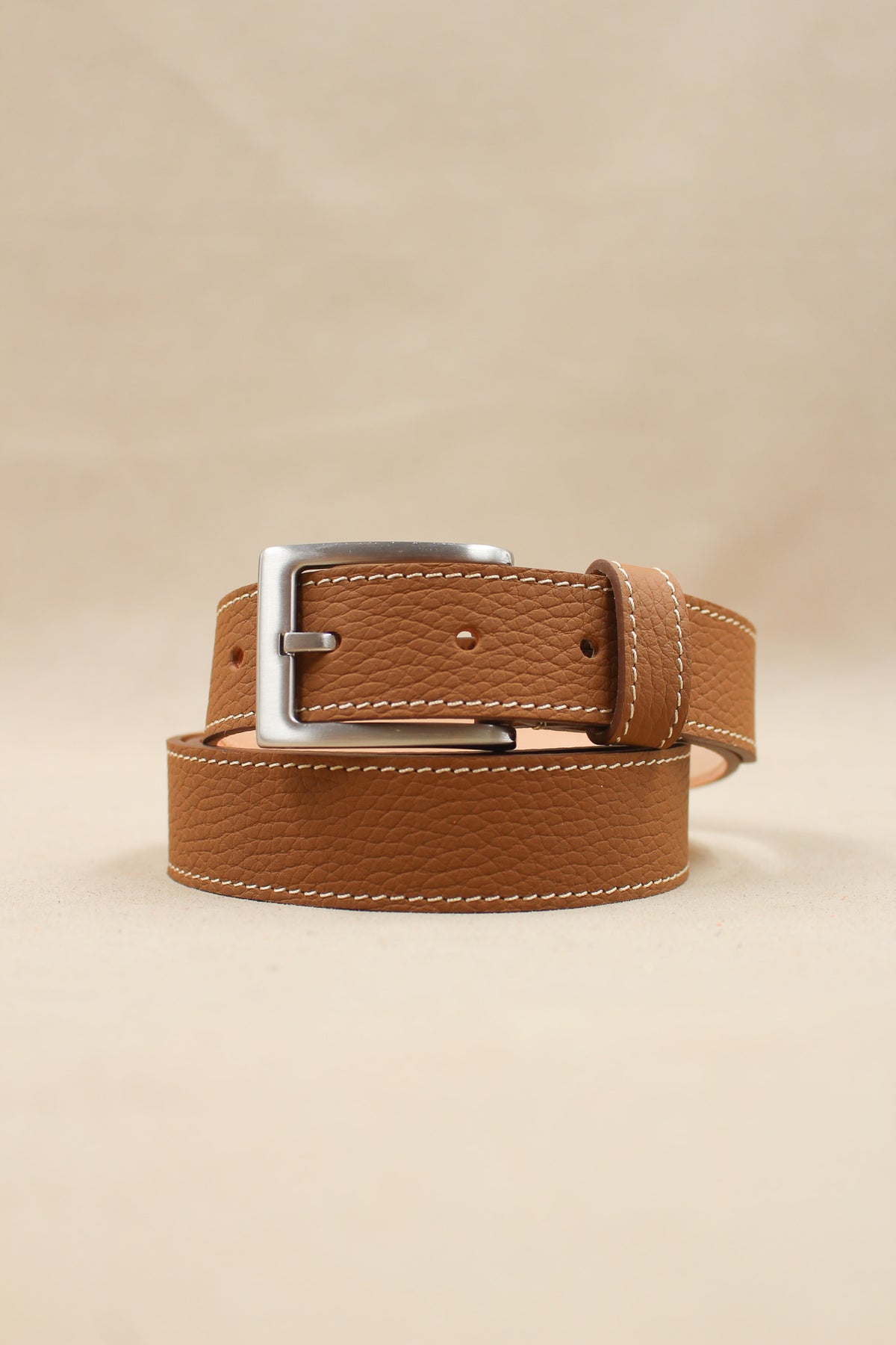 Ceinture en cuir camel