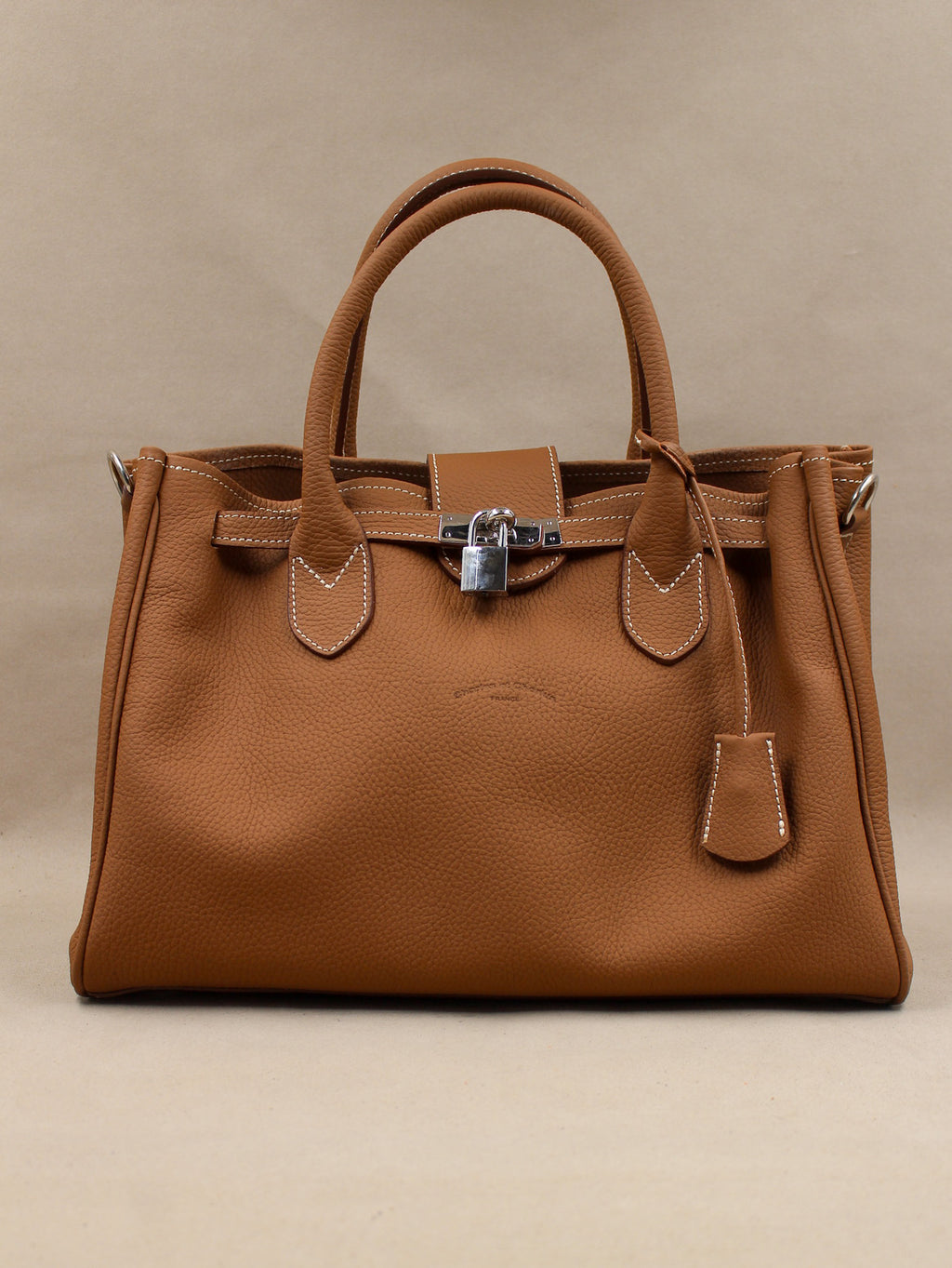 Sac cuir grainé haut de gamme avec cadenas