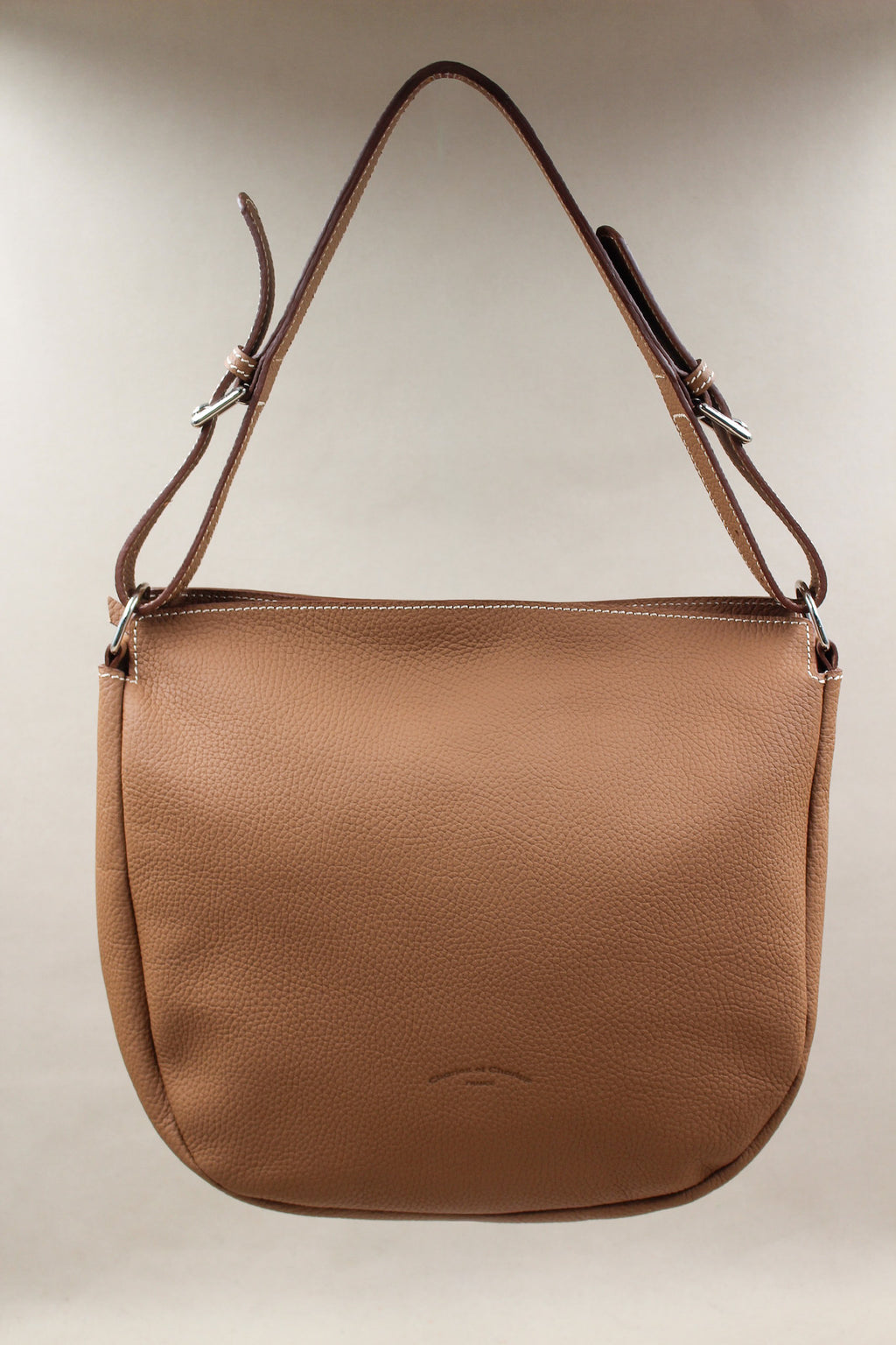 Sac Janis cuir grainé, hobo grande capacité marron