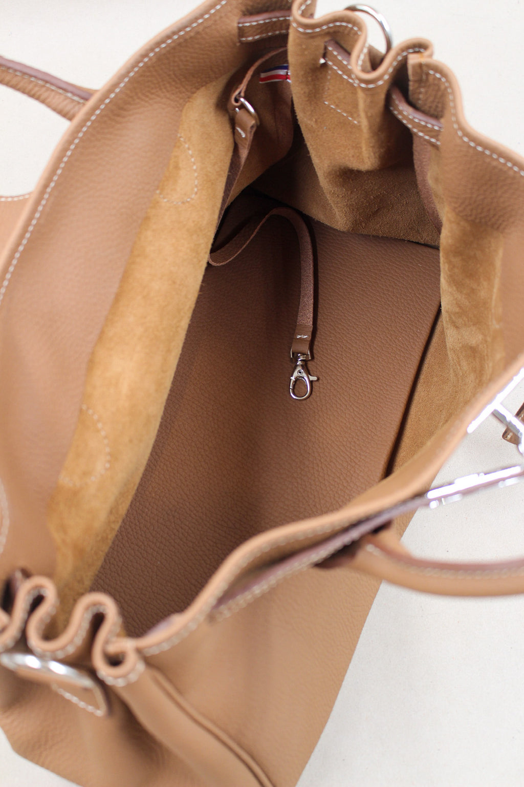 Sac cabas cuir grainé marron haut de gamme
