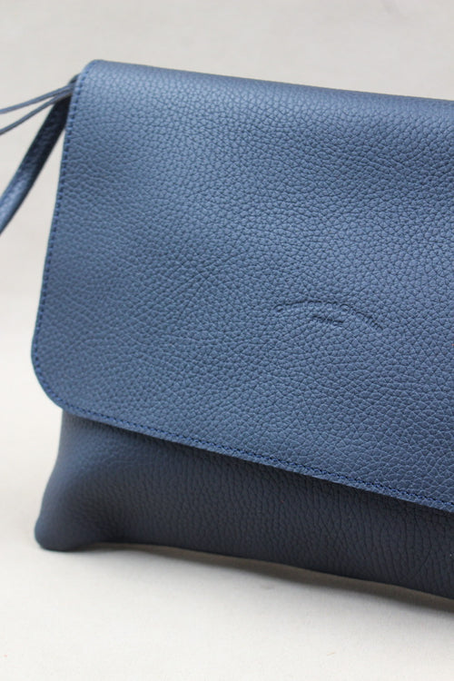 sac bleur marine artisanal maroquinerie de qualité fabriqué France
