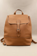 Sac à dos cuir grainé marron made in France