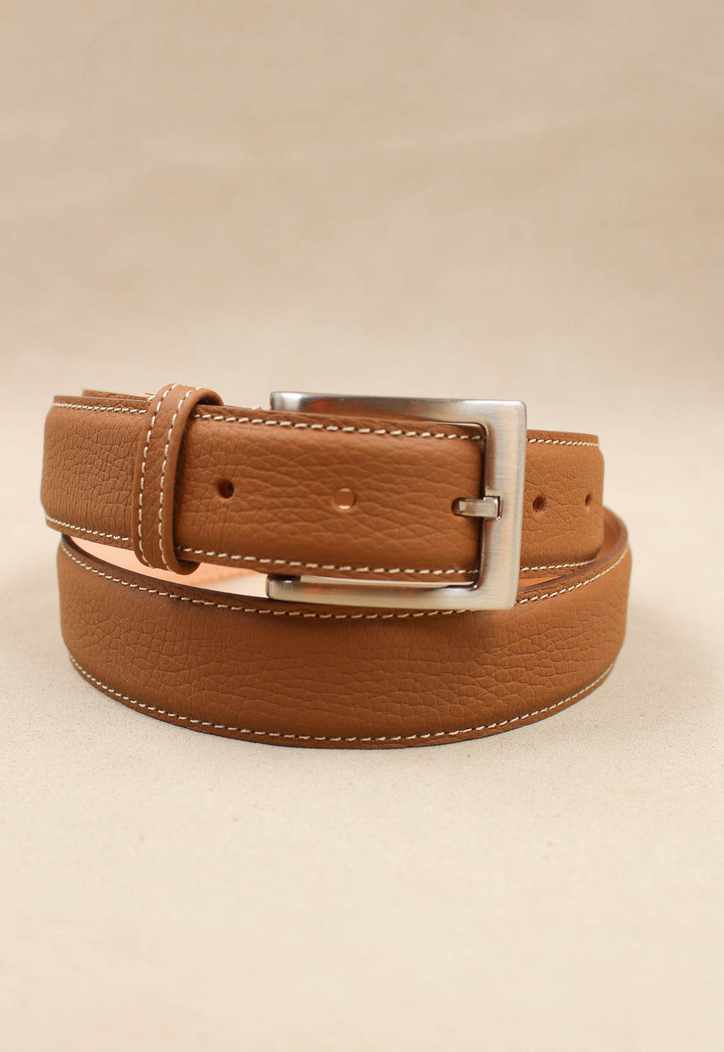 Ceinture 4004 cuir grainé, accessoire artisanal fabriqué Mazamet