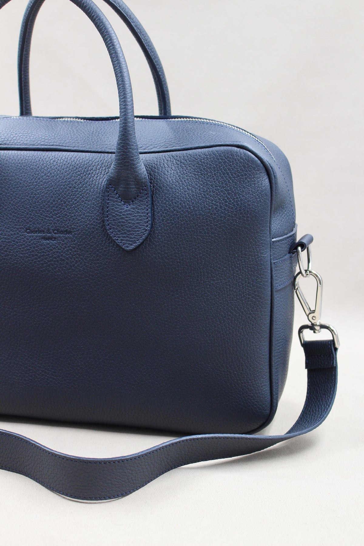 Sac ordinateur artisan cuir vrai handmade