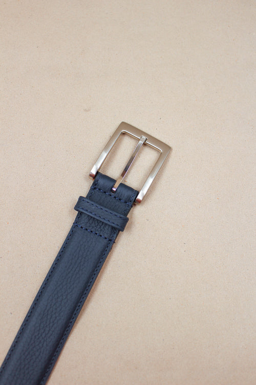 ceinture cuir grainé bombée, boucle rectiligne