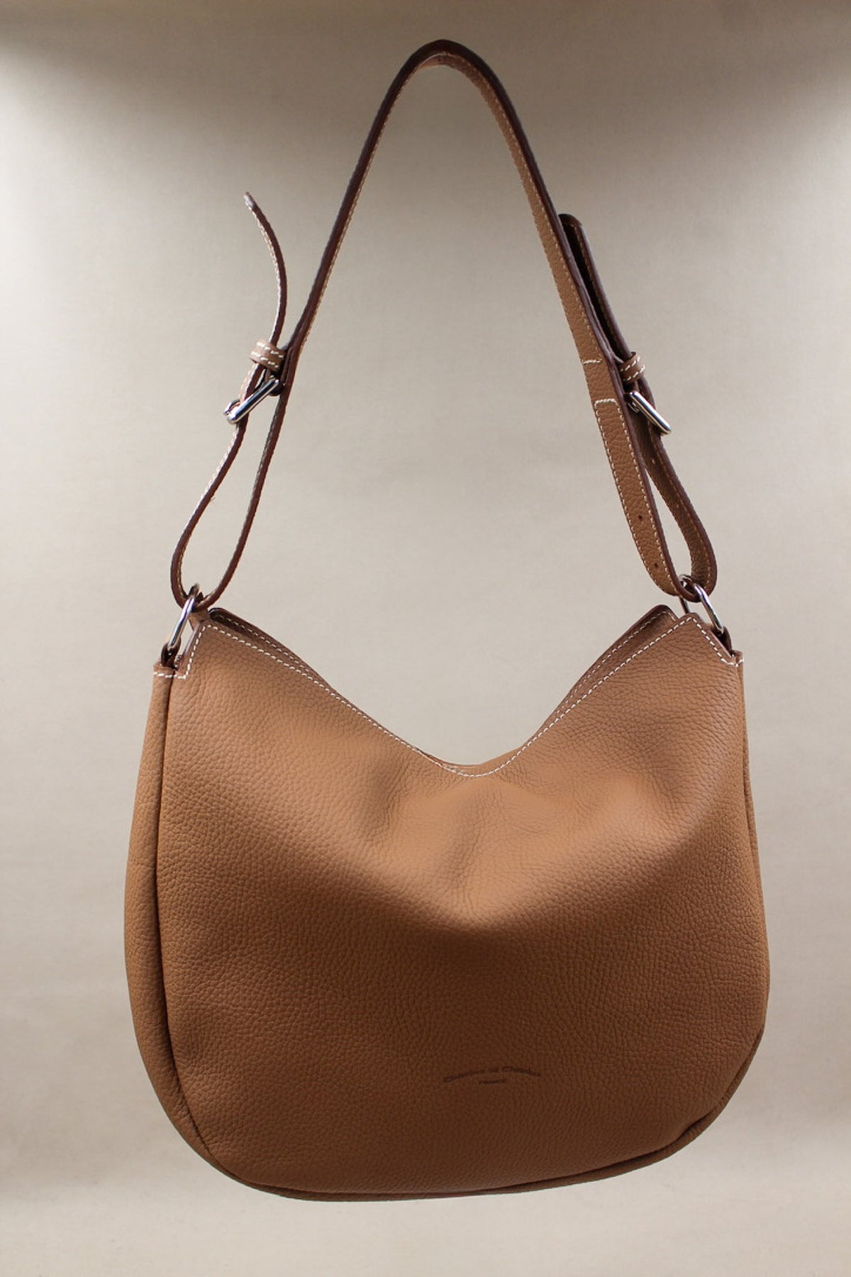 sac hobo tendance cuir grainé, poche centrale large