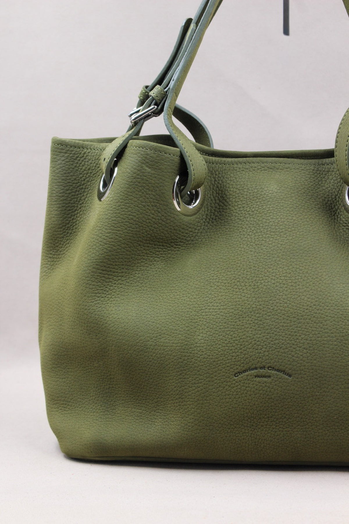 Sac kaki grand format artisanal cuir