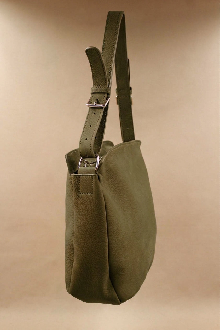 sac à bandoulière kaki maroquinerie française